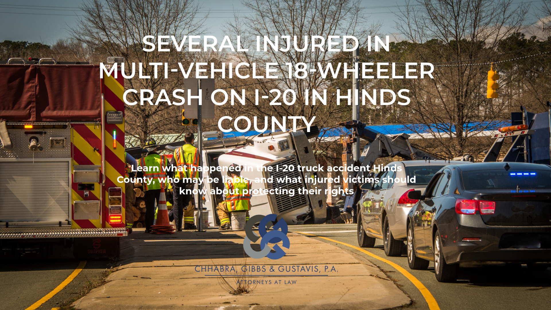 Several Injured in Multi-Vehicle 18-Wheeler Crash on I-20 in Hinds County