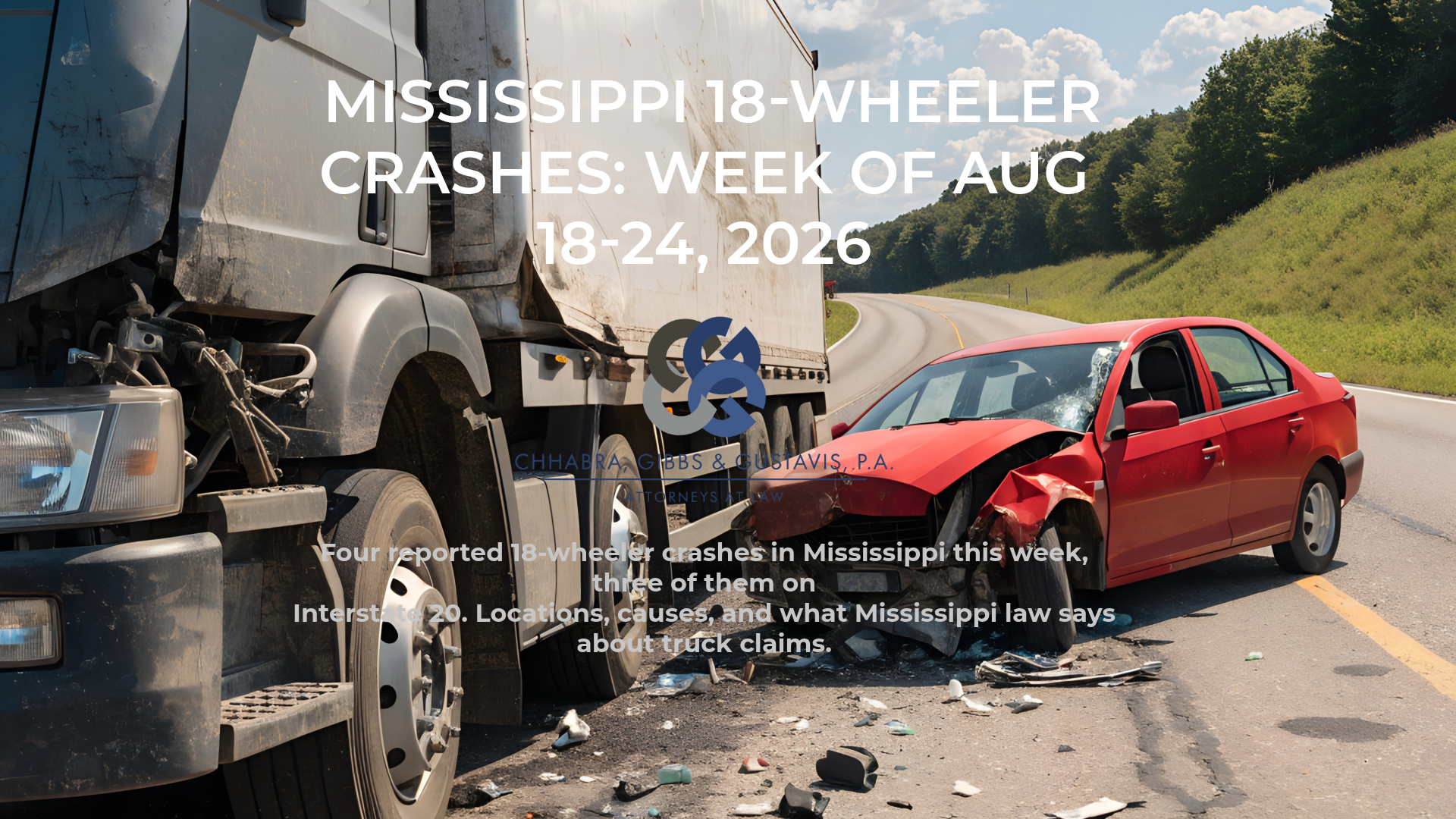 Mississippi 18-Wheeler Crashes: Week of August 18 to 24, 2026
