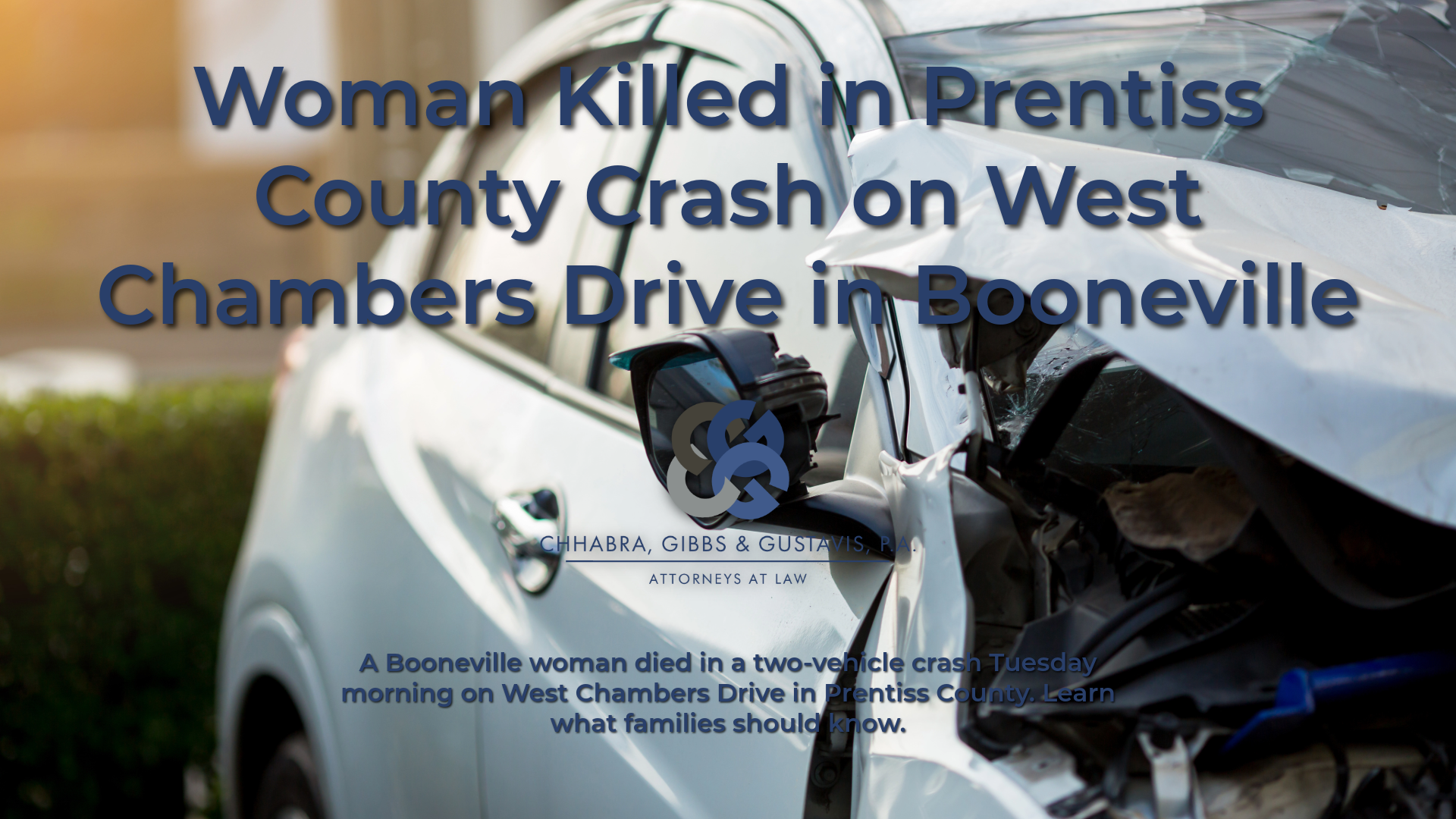 Woman Killed in Prentiss County Crash on West Chambers Drive in Booneville