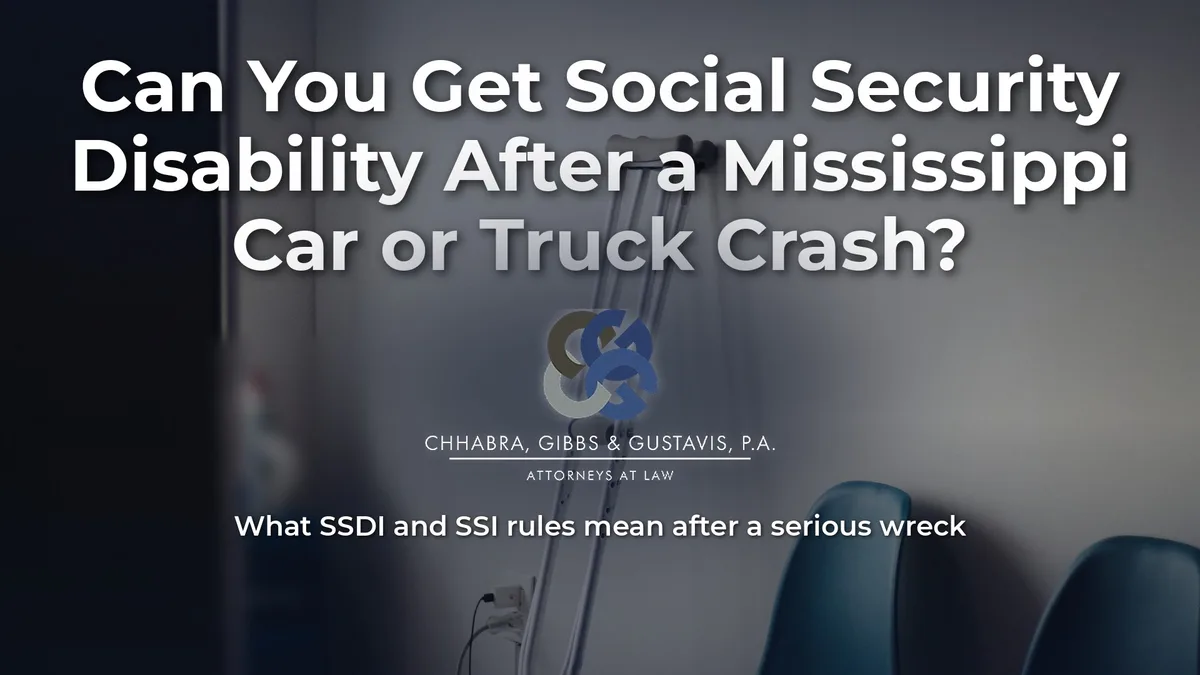 Can You Get Social Security Disability After a Mississippi Car or Truck Crash?
