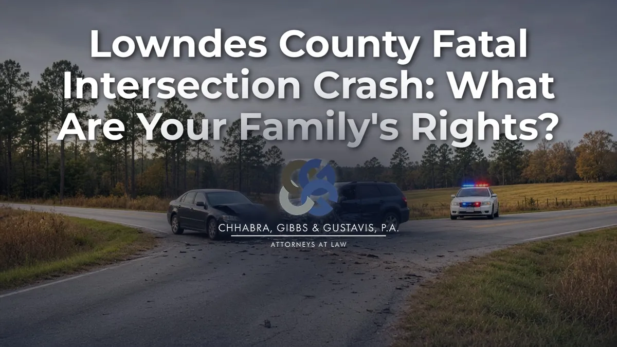 Lowndes County Fatal Intersection Crash: What Are Your Family’s Rights?