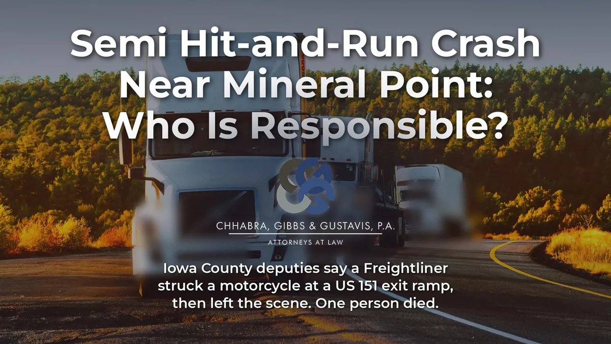 Semi Hit-and-Run Crash Near Mineral Point: Who Is Responsible?
