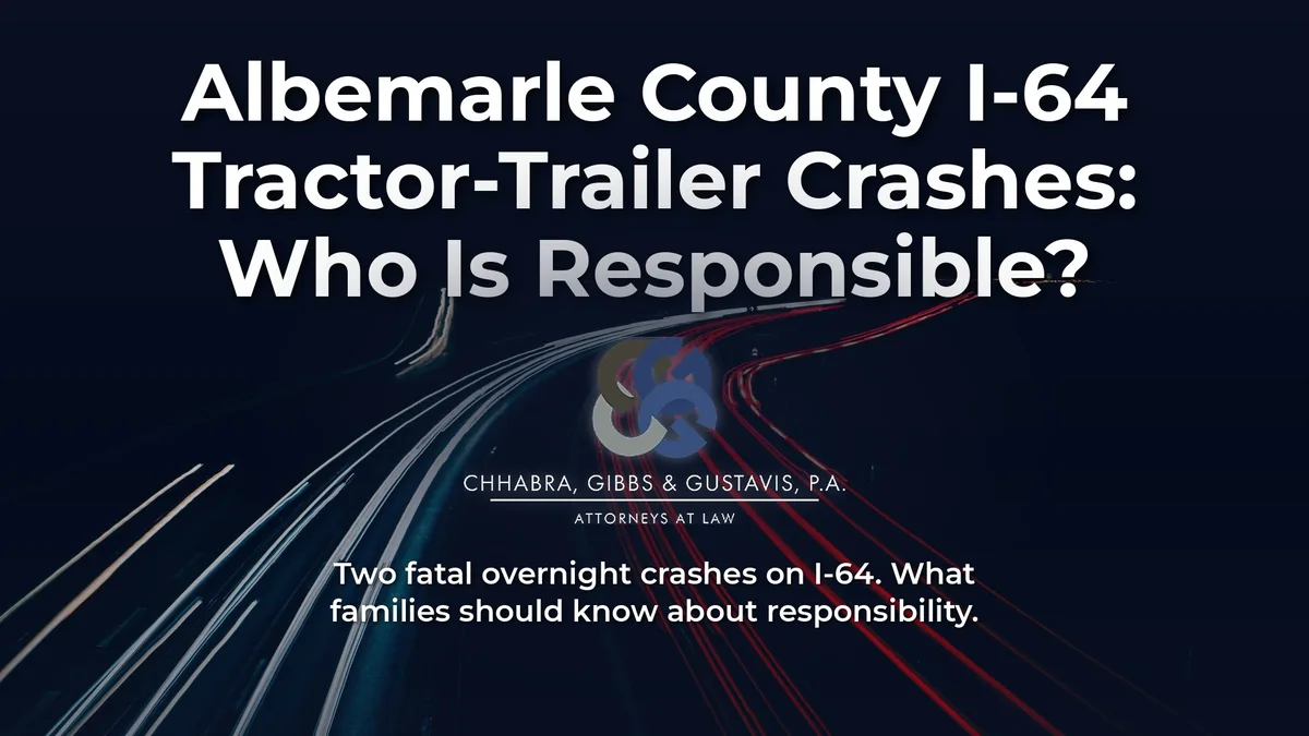 Albemarle County I-64 Tractor-Trailer Crashes: Who Is Responsible?