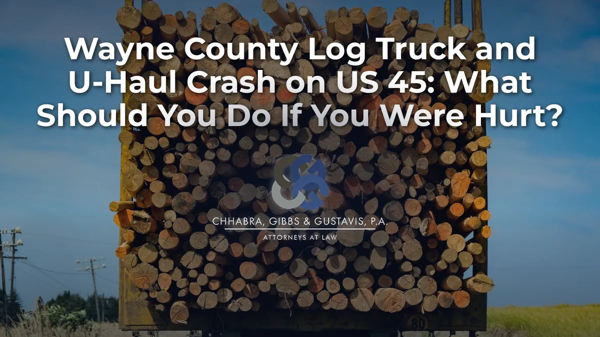 Accidente entre un camión maderero del condado de Wayne y un U-Haul en la US 45: ¿Qué debes hacer si resultaste herido?